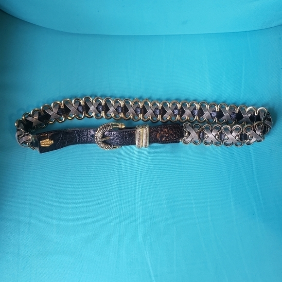 HP. Naani Made In Italy Chain And Leather Belt - Picture 7 of 14